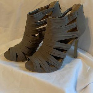 BCBG Taupe Suede Heels